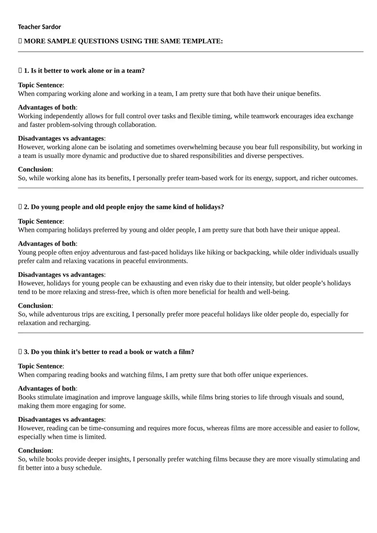 COMPARISON APPROACH IN SPEAKING PART 3 2