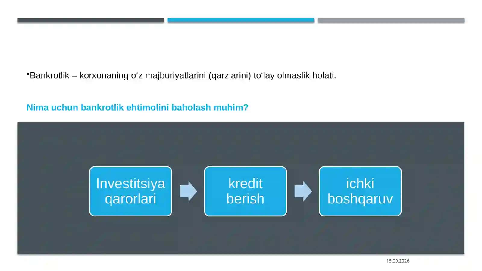 Bankrotlik ehtimolini baholash, moliyaviy tahlil 2