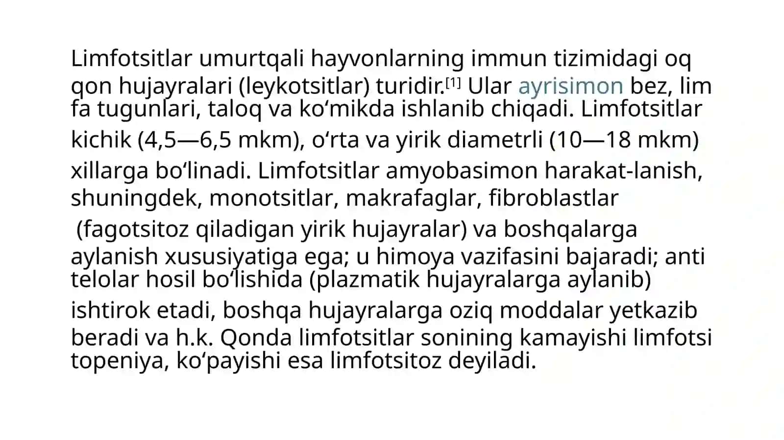 Timusdagi T-limfotsitlar 2