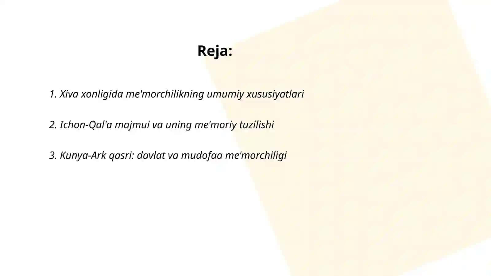 Xiva xonligida memorchilik 2
