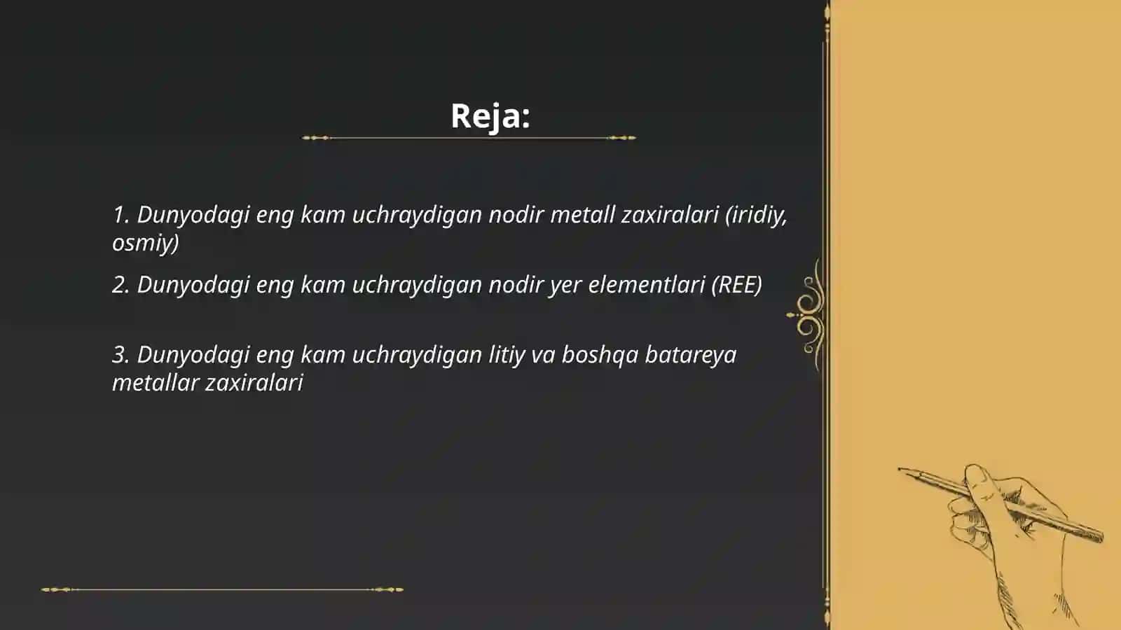 Dunyodagi eng kam uchraydigan yer resurslari 2
