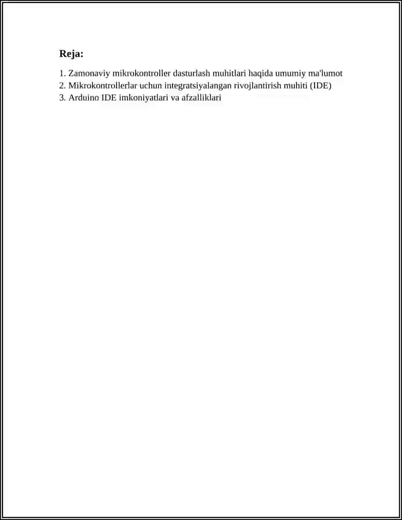 ZAMONAVIY MIKROKONTROLLERLARNI DASTURLASH MUHITLARI 2