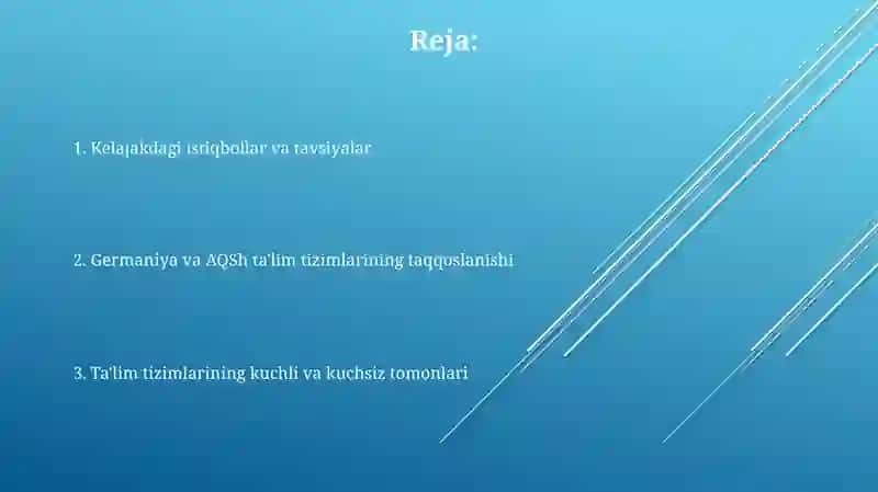 Germaniya va AQSh ta'lim tizimini o'rganish 2