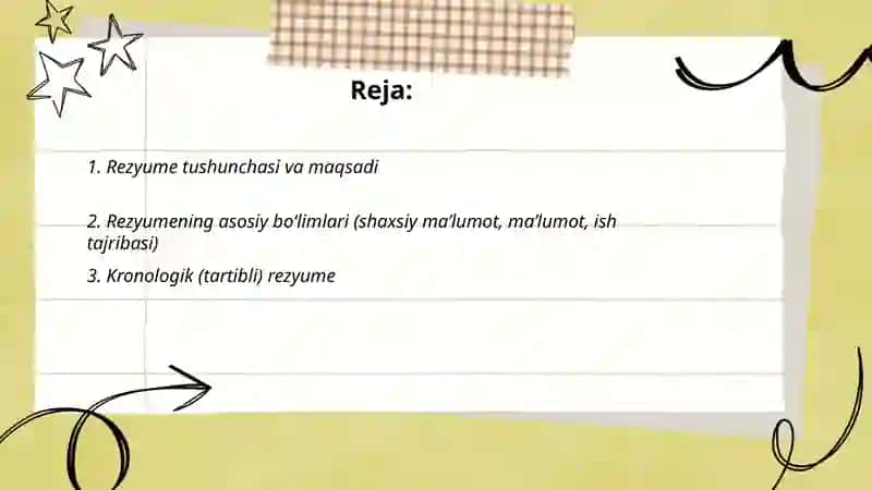 Rezyume va uning turlari 2