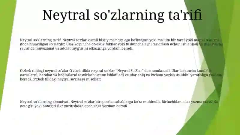 Neytral So'Zlar 2