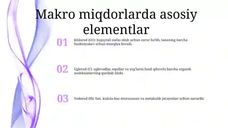 Makroelementlarning Fiziologik OʻRni 2