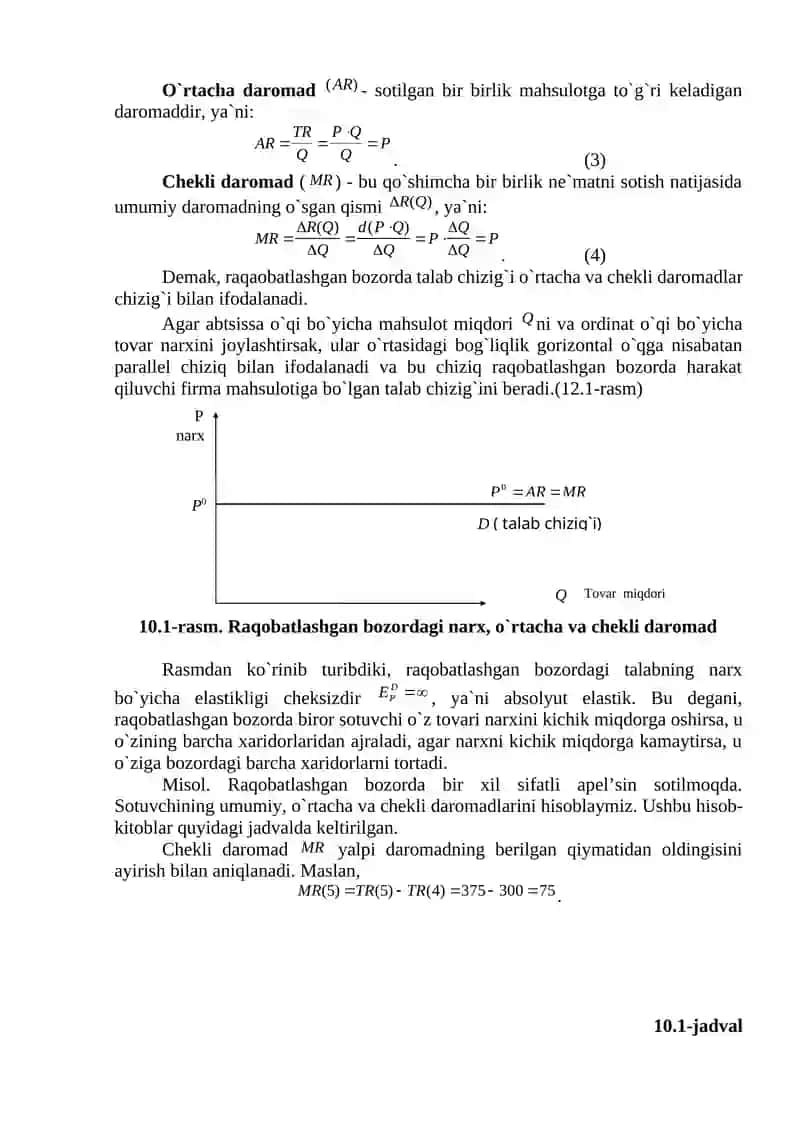 RAQOBATLASHGAN BOZORDA QISQA MUDDATLI ORALIQDA FIRMA FOYDASINI MAKSIMALLASHTIRISH VA UNING TAKLIFI 2