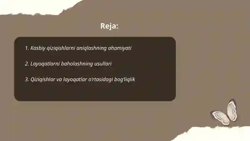 Kasbiy qiziqish va layoqatlarni oʻrganish 2