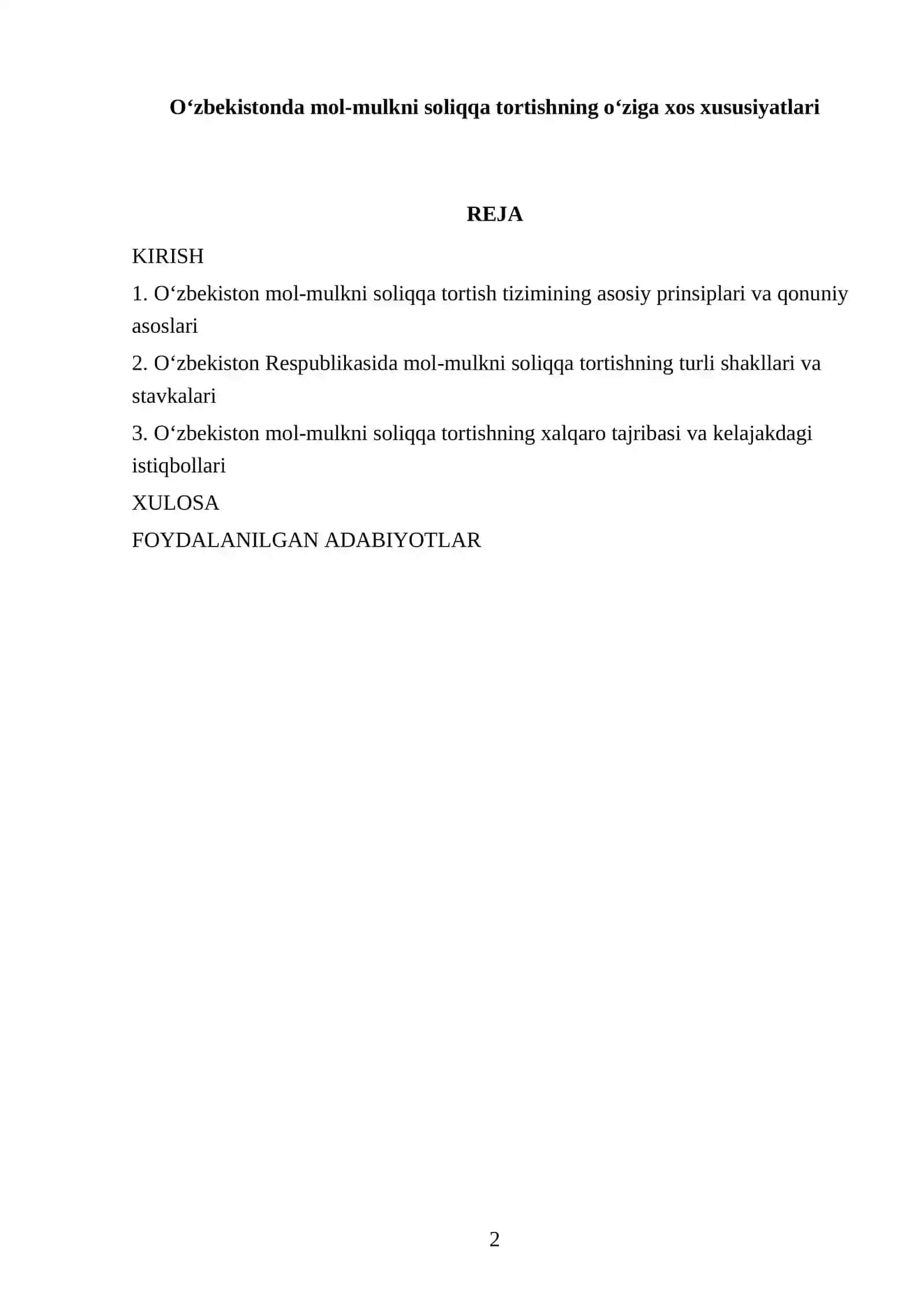 O‘zbekistonda mol-mulkni soliqqa tortishning o‘ziga xos xususiyatlari 2
