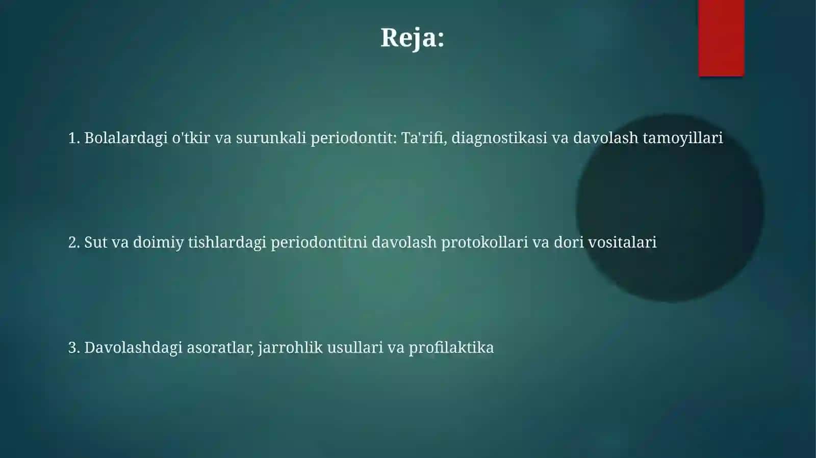 Bolalardagi o'tkir va surunkali periodontit: Ta'rifi, diagnostikasi va davolash tamoyillari 2