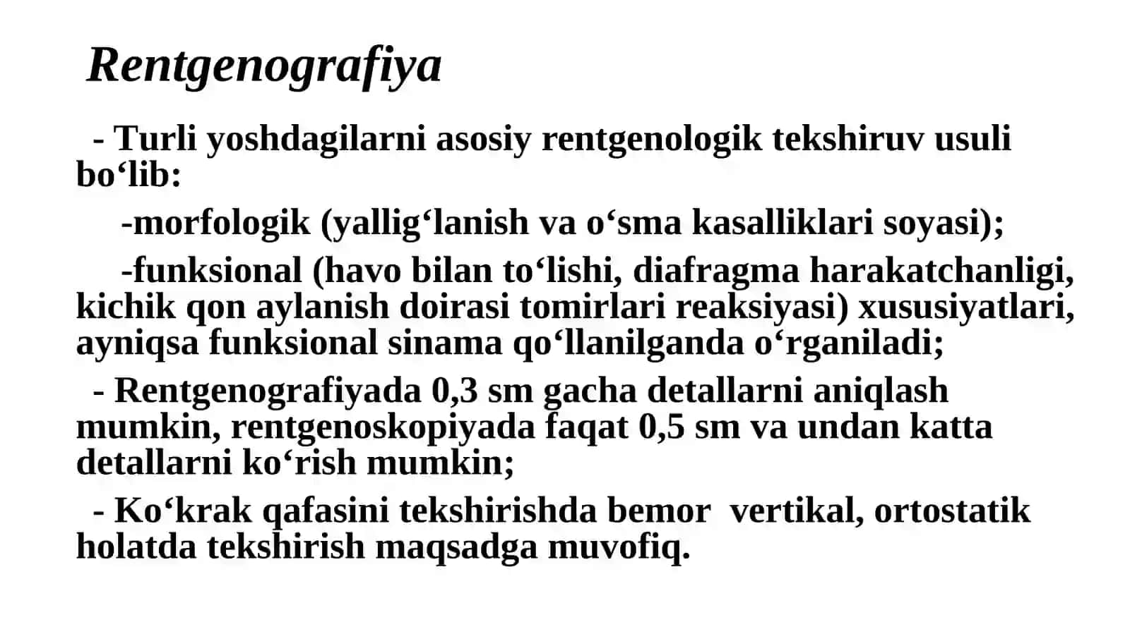 Rentgen bo'yicha differensial diagnostikasi 2
