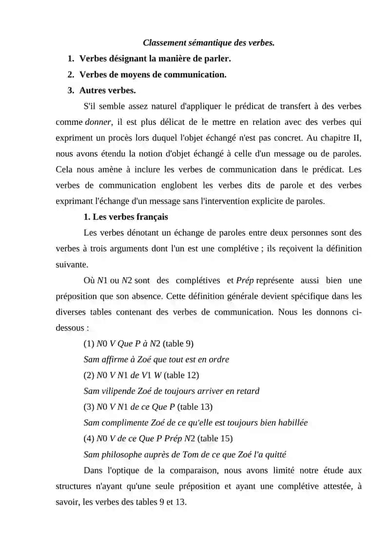 Classement sémantique des verbes 2