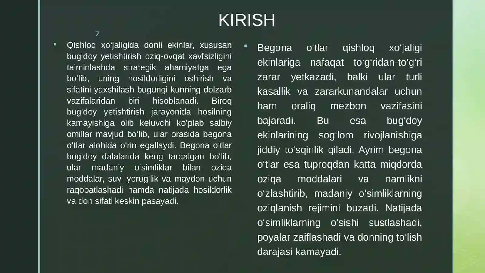 Bug'doy dalalarida begona o'tga qarshi kurashish choralari.pptx 2