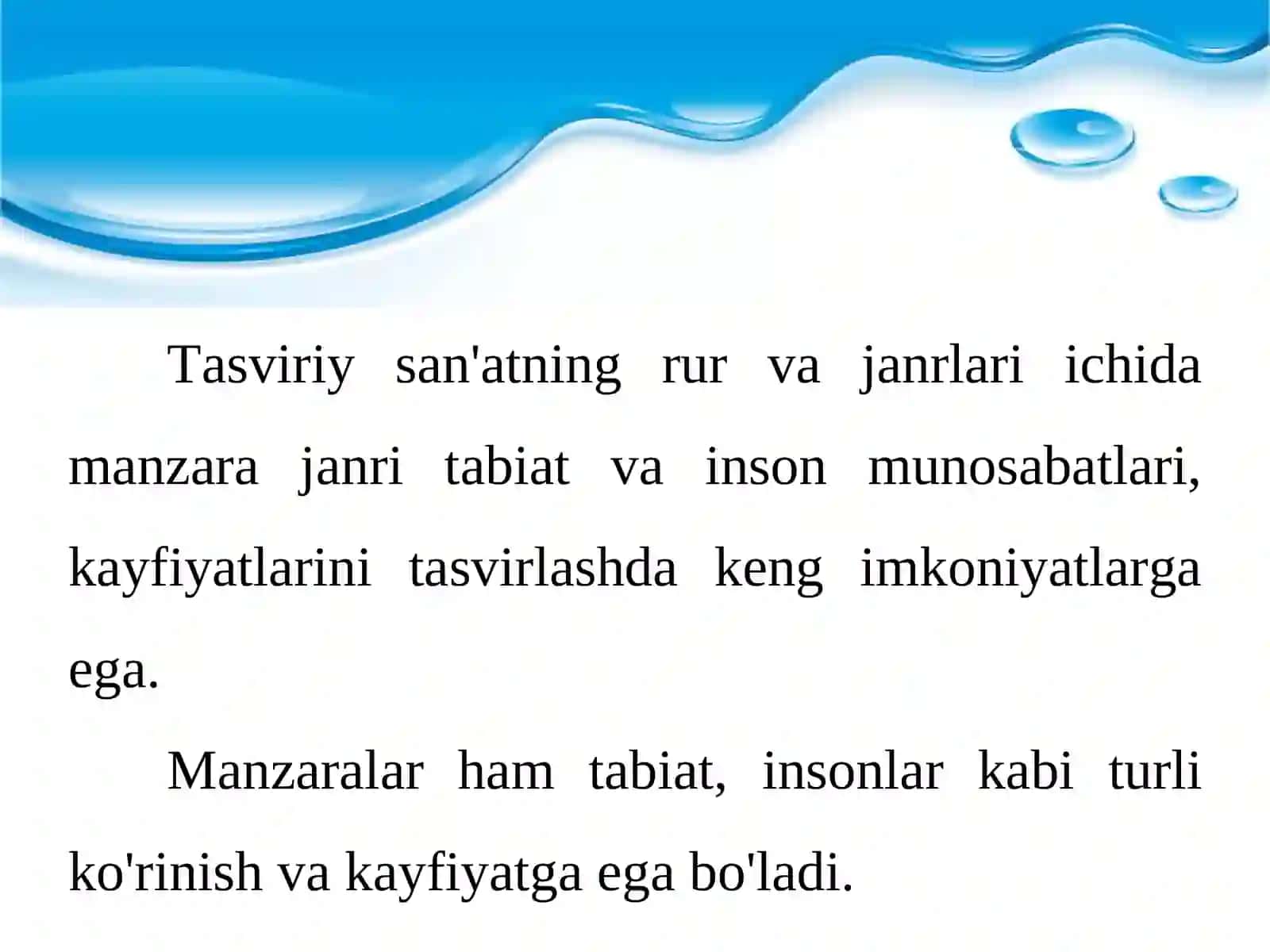 13-mavzu: Tasviriy san'atning rur va janrlari ichida manzara janri 2
