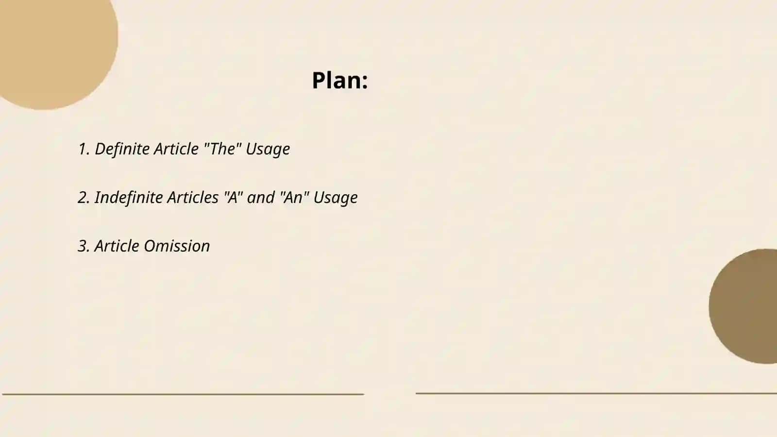 General guidelines for Article usage 2