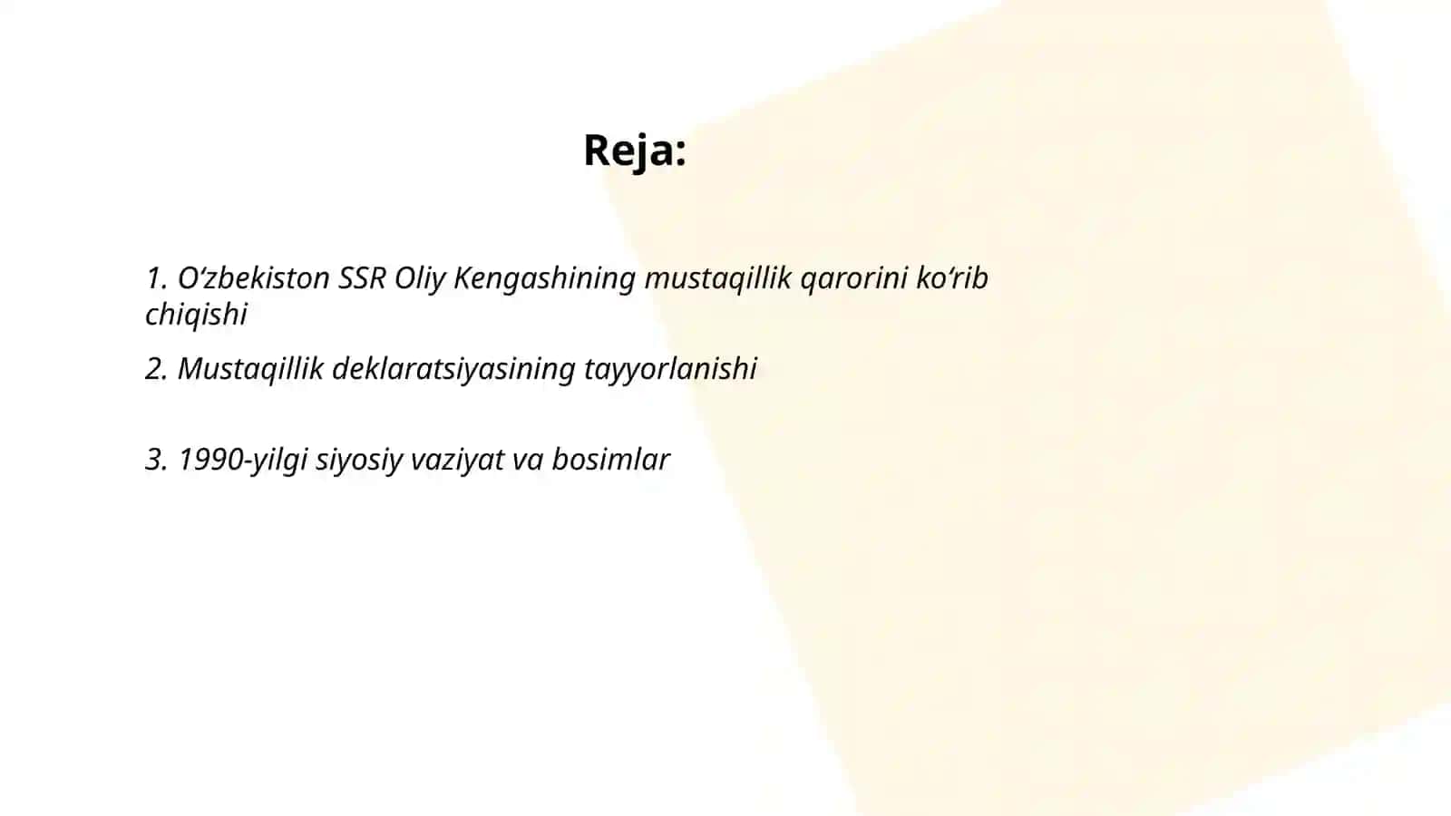 O‘zbekiston SSR Oliy Kengashida mustaqillik qarorlarining qabul qilinishi 2