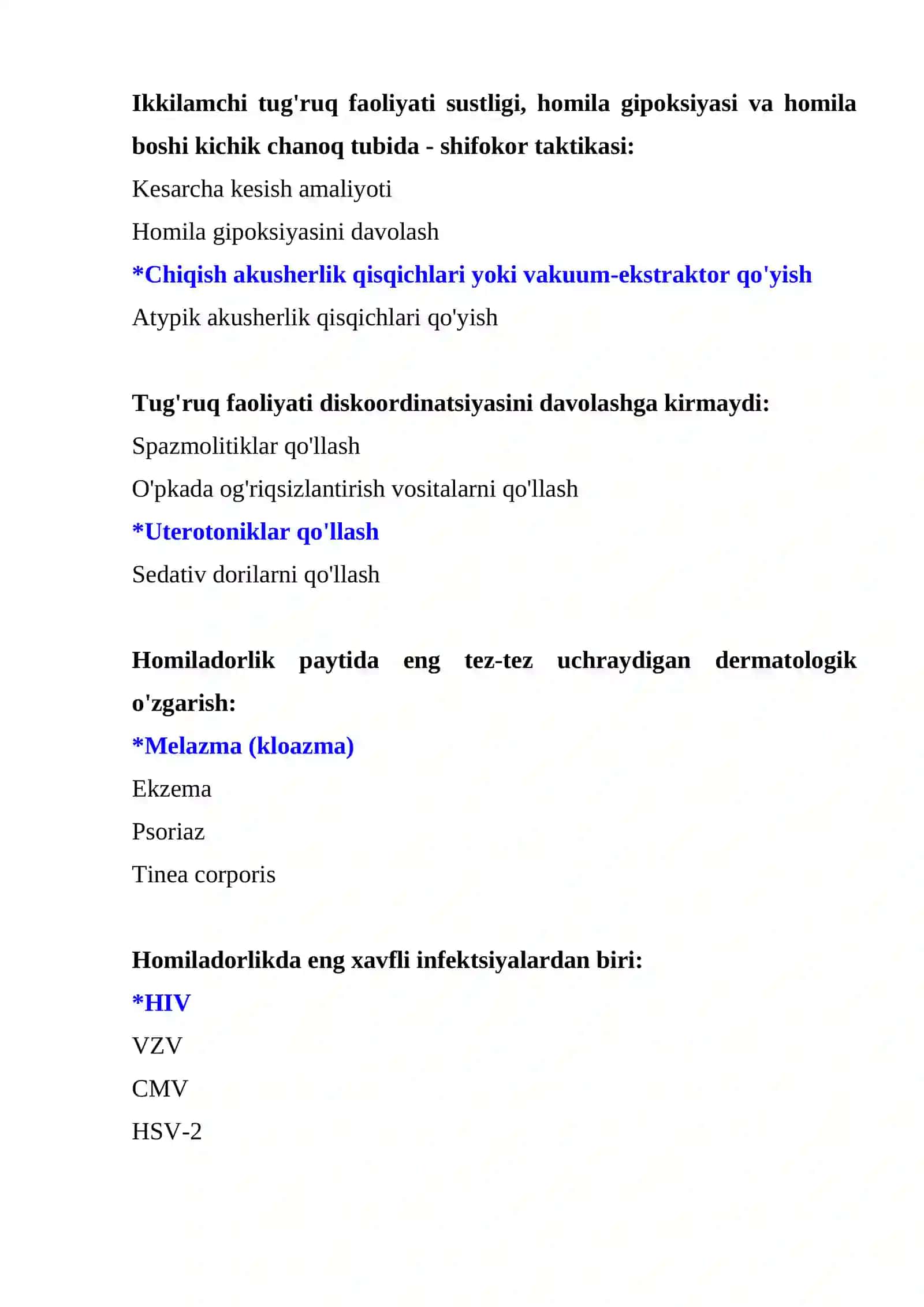 Maktab pediatr shifokori Argos test savol-javoblari 2