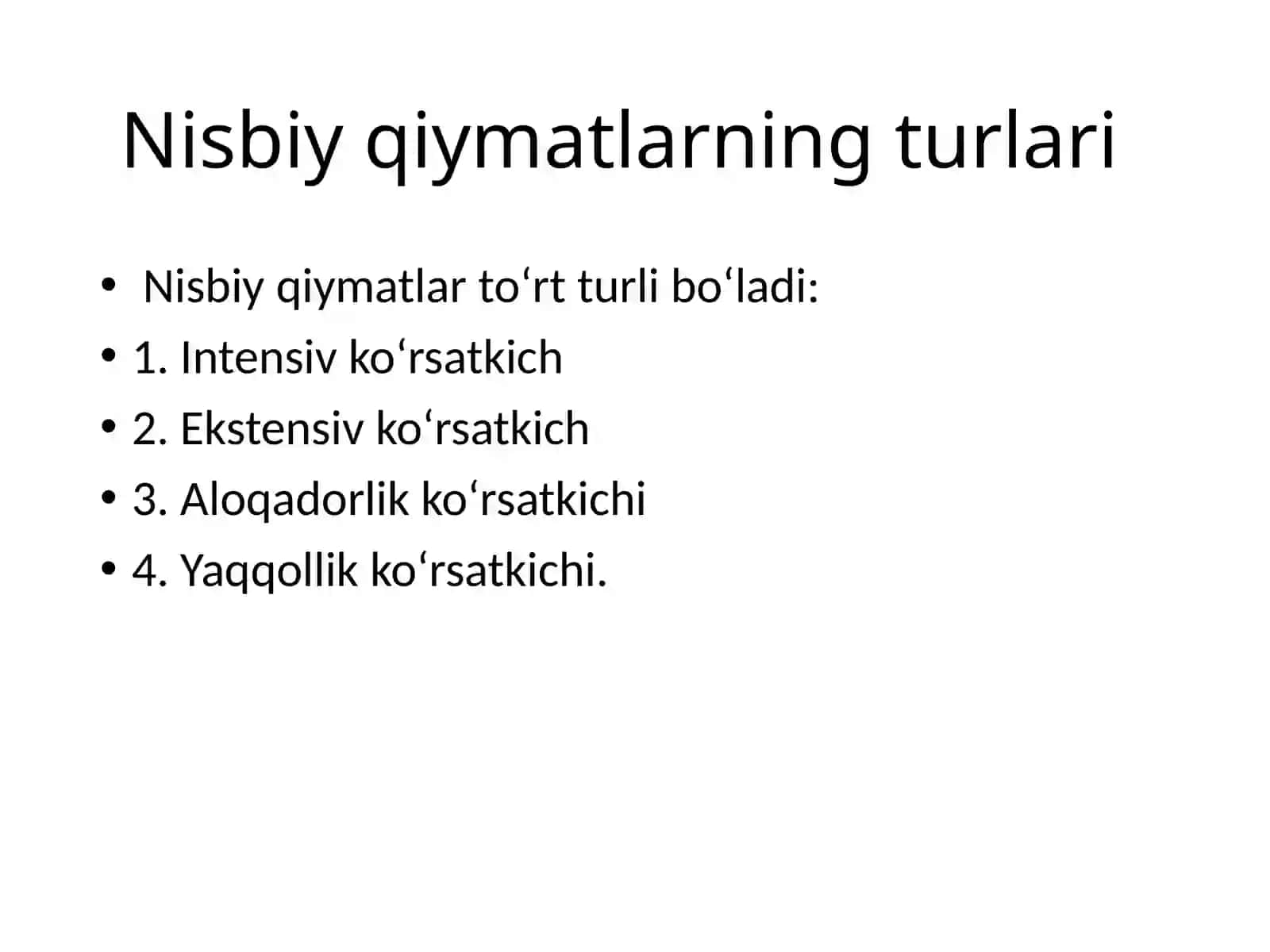 Nisbiymiqdorlardeganimiznima? 2