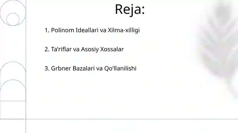 Ko'p o'zgaruvchili ko'pxadlar halqasi 2