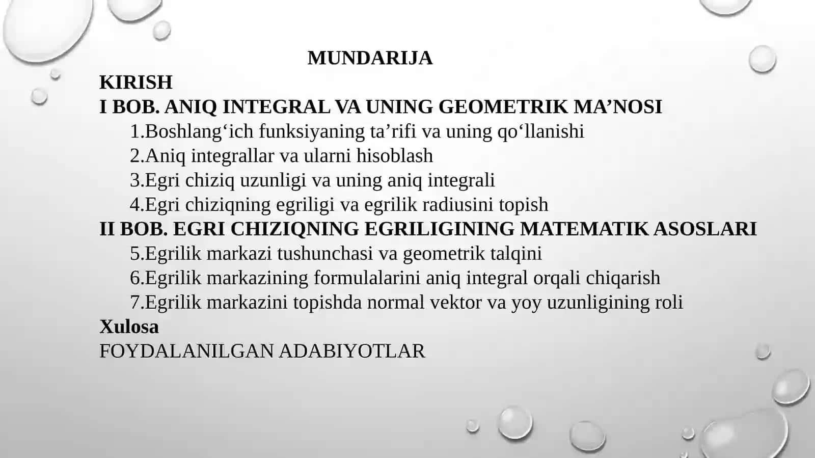 Aniq integralning egrichiziqning egrilik markazini topishga qo‘llanilishi 2