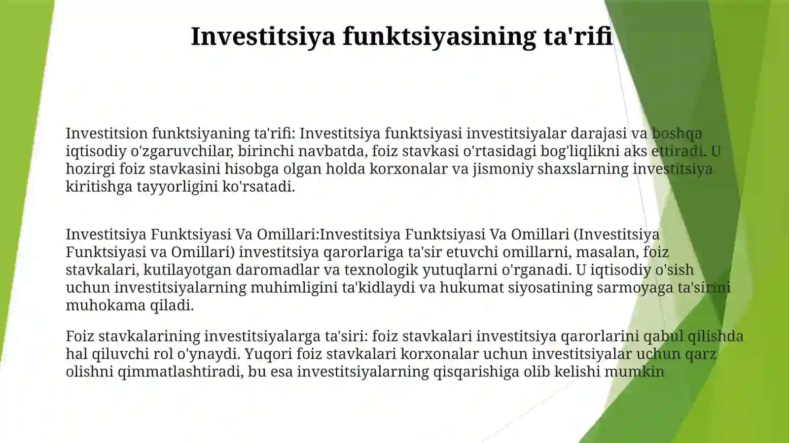 Investitsiya Funktsiyasi Vа Оmillаri 2