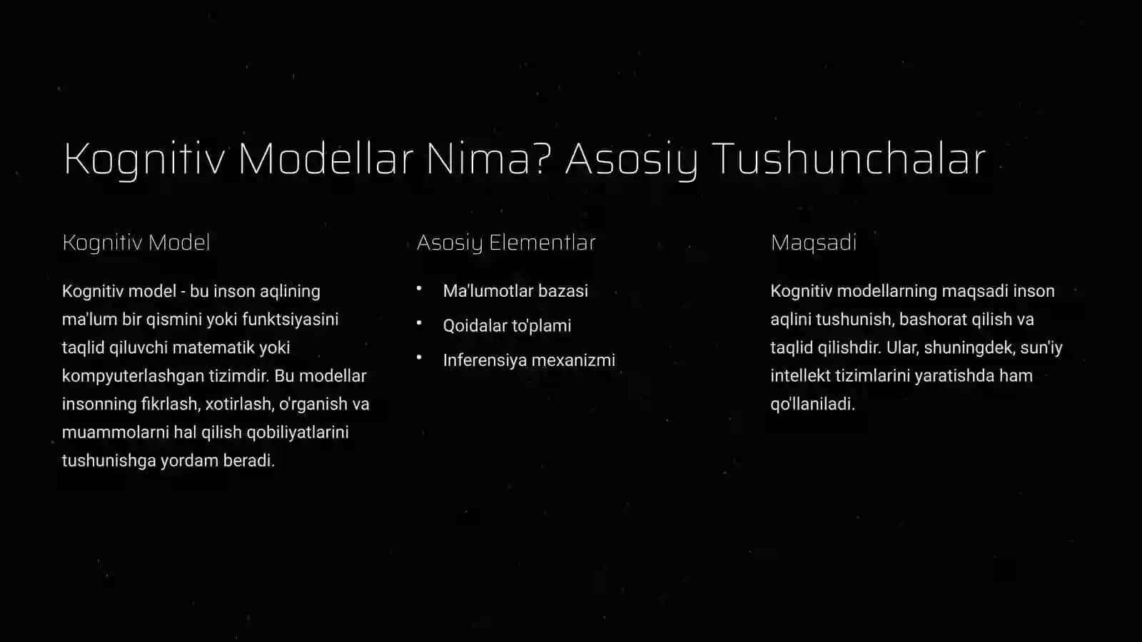 Kognitiv Modellar: Dunyoqarashga Yangi Yondashuv 2