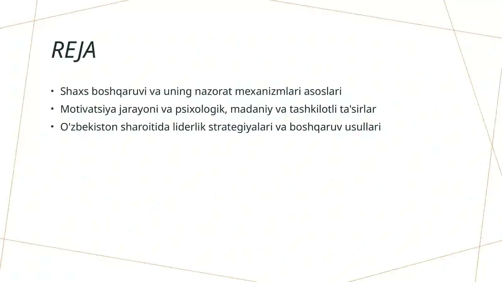 Shaxs boshqaruv ob’ekti sifatida nazorat va motivatsion ta’sir mexanizmlari 2