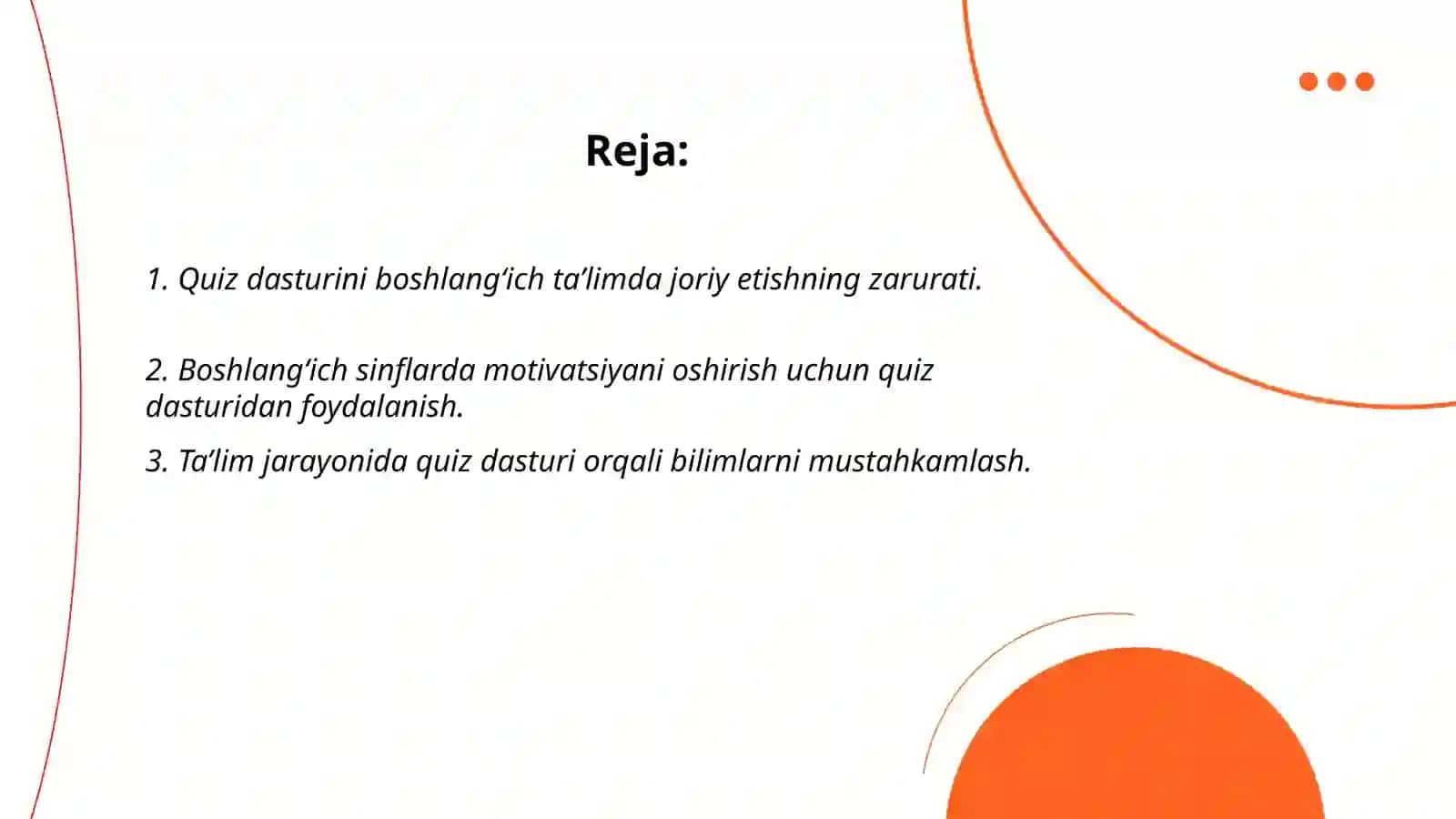 QUIZ DASTURI BOʻYICHA 2