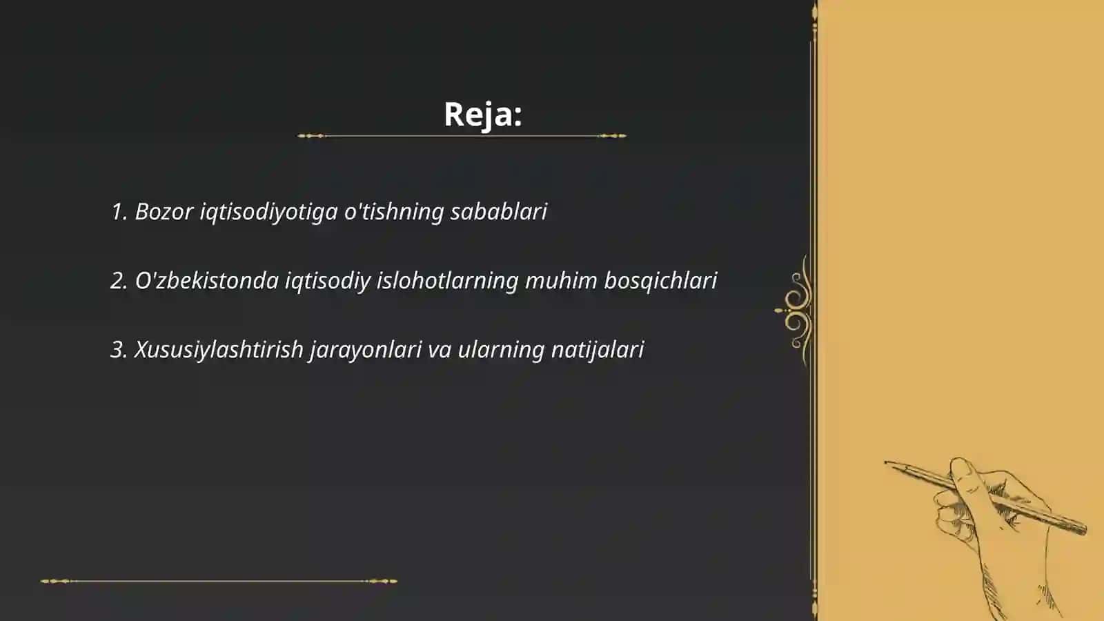 OʻZBEKISTONDA BOZOR IQTISODIYOTIGA O'TISHNING XUSUSIYATLARI VA BOZOR ISLOHATLARINI AMALGA OSHIRISHDA TARAQQIYOT STRATEGIYASINING AHAMIYAT 2