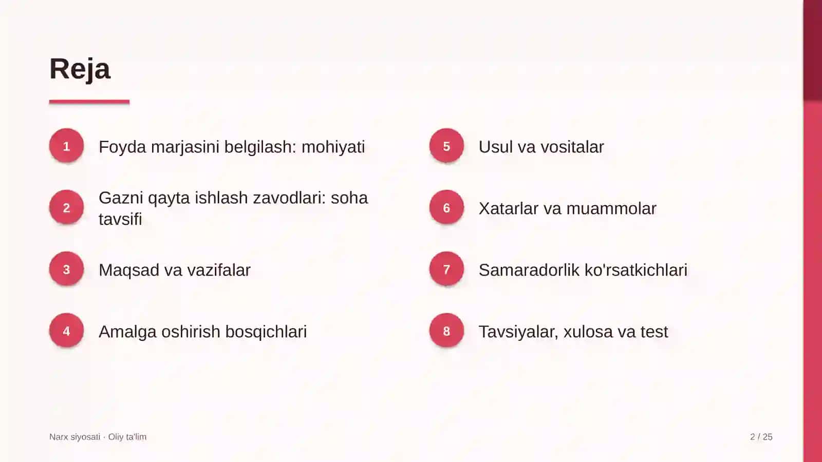 gazni qayta ishlash zavodlarida foyda marjasini belgilash 6756 2