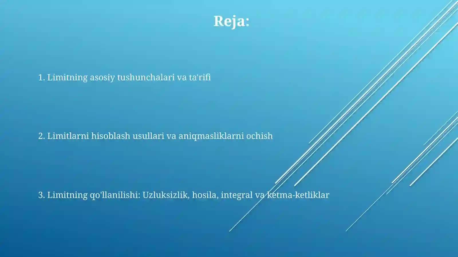 Limit tushunchasi 2