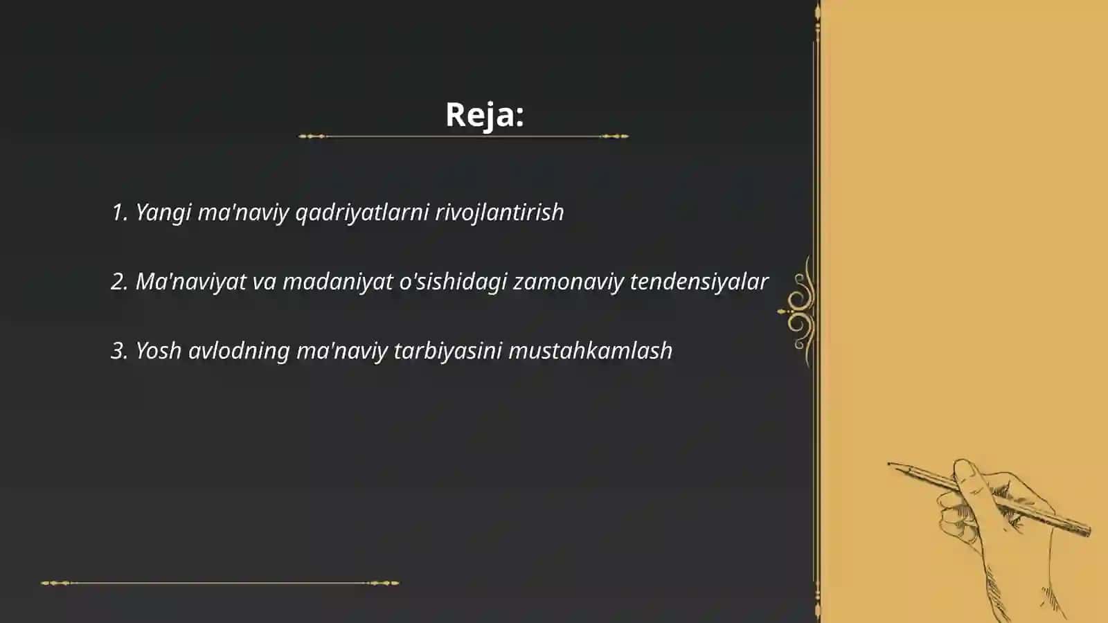 Ma'naviy o'zgarishlar 2