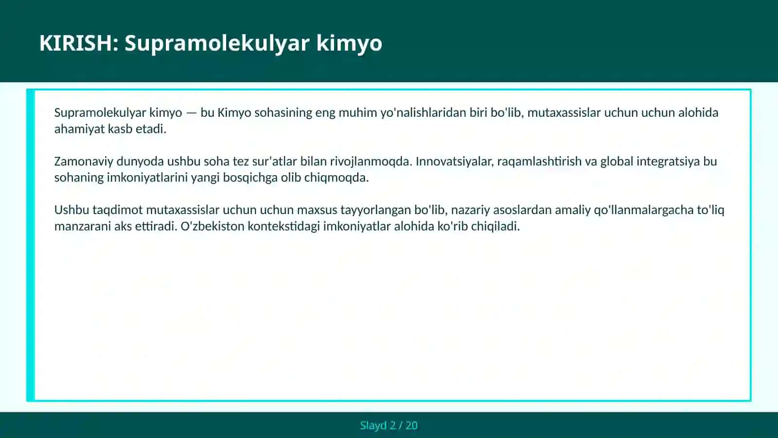 SUPRAMOLEKULYAR KIMYO 2