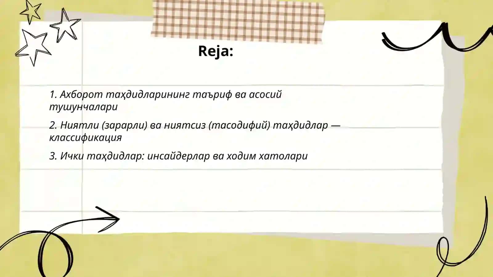 Ахборотга буладиган тахдидлар ва уларни турлари 2
