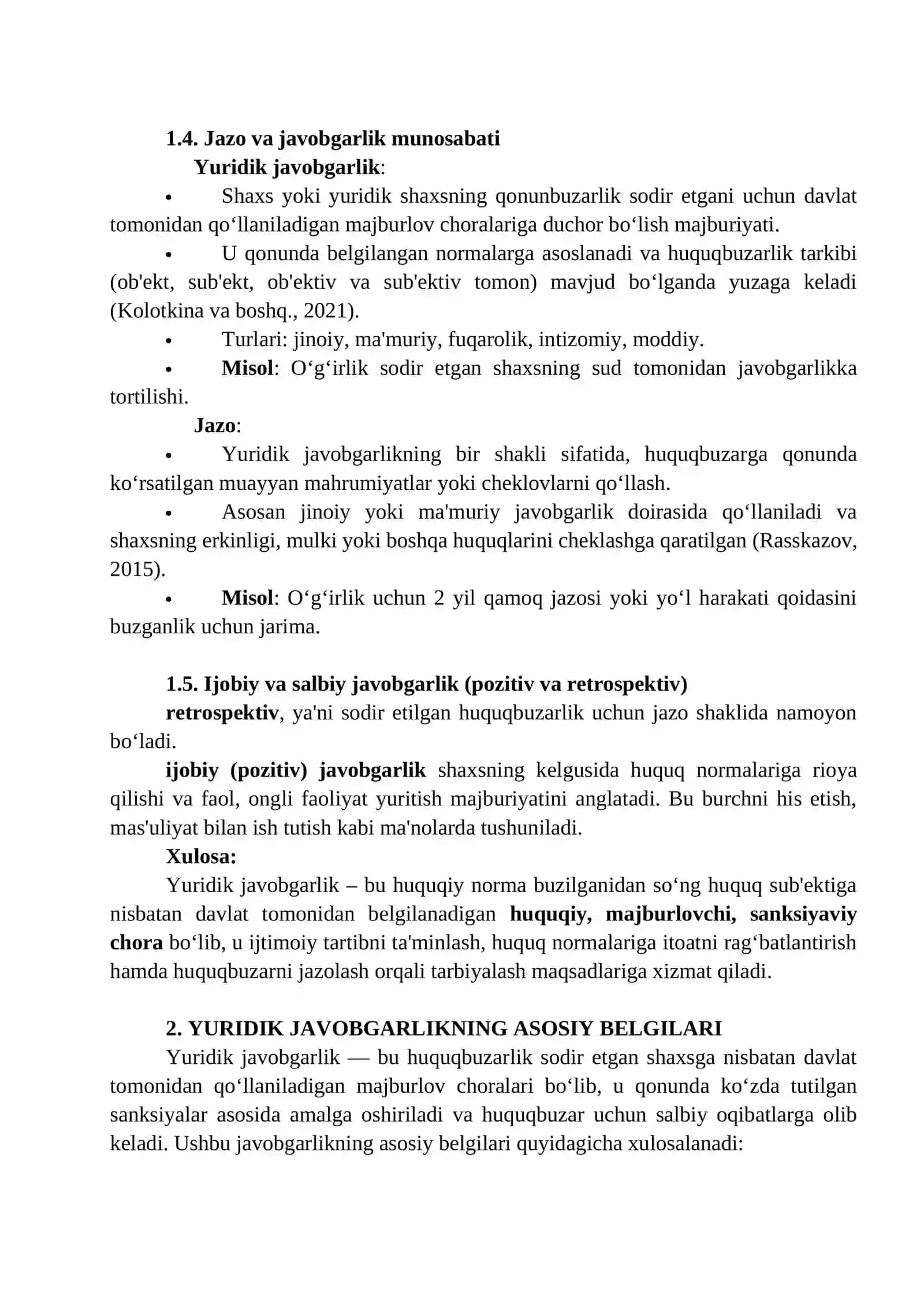 Yuridik javobgarlikning tushunchasi va uning xususiyatlari 2