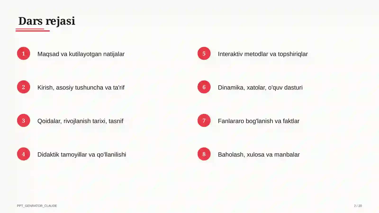 Matematika Dars Rejasi 2