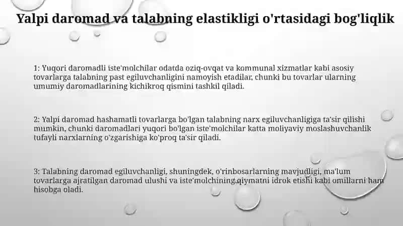 Yalpi Daromad Va Talab Egiluvchanligi O'Rtasidagi Bog'Liqlik 2