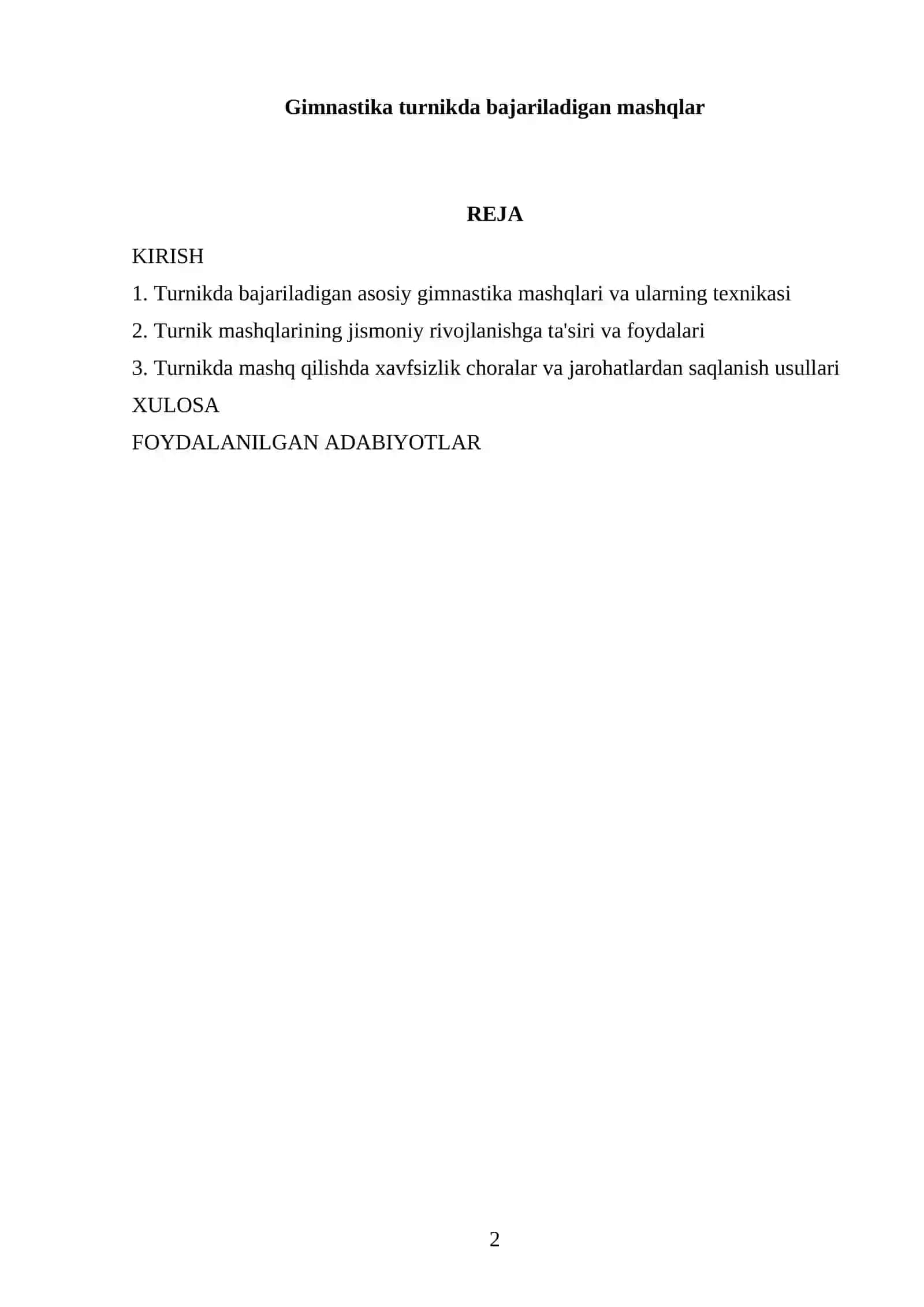 Gimnastika turnikda bajariladigan mashqlar 2