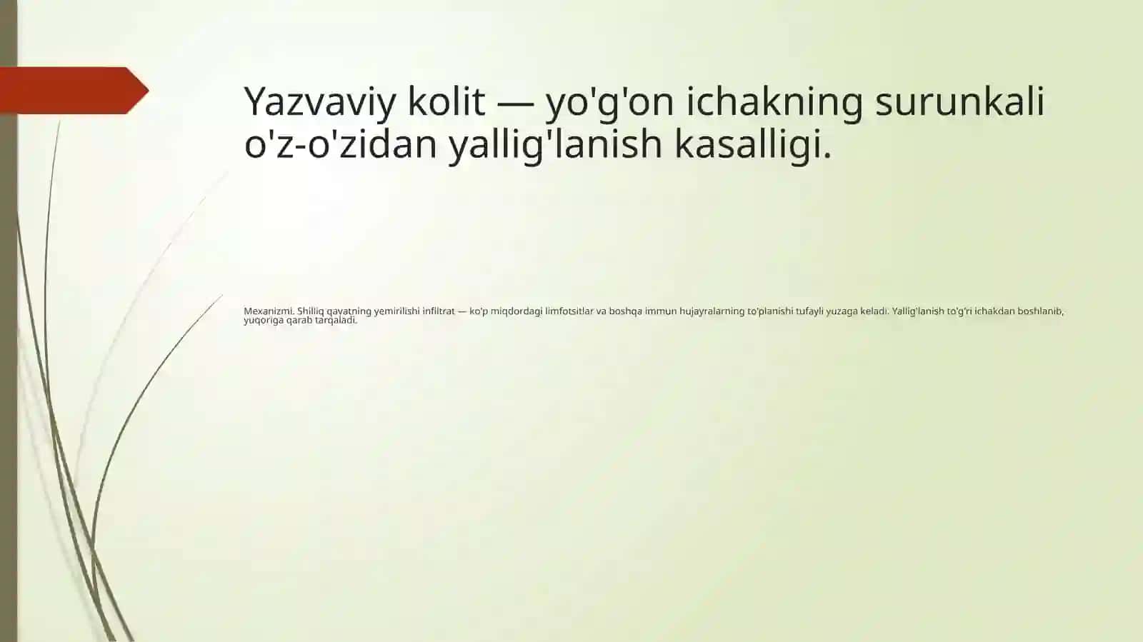 Tibbiyot - Yarali kolit kasalligi 2