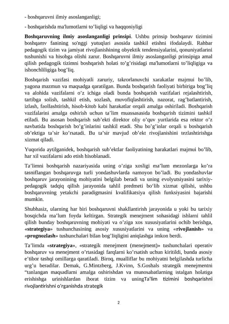 TA’LIM TIZIMINI BOSHQARISHNING ILMIY ASOSLARI 2