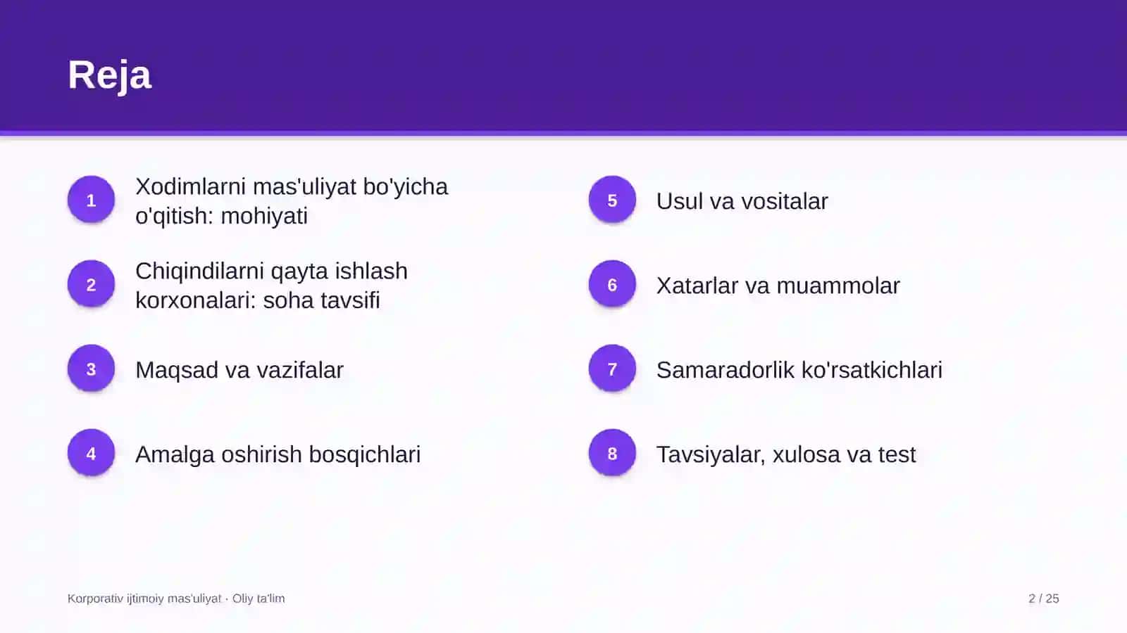 chiqindilarni qayta ishlash korxonalarida xodimlarni ijtimoiy mas'uliyat bo'yicha o'qitish 4540 2