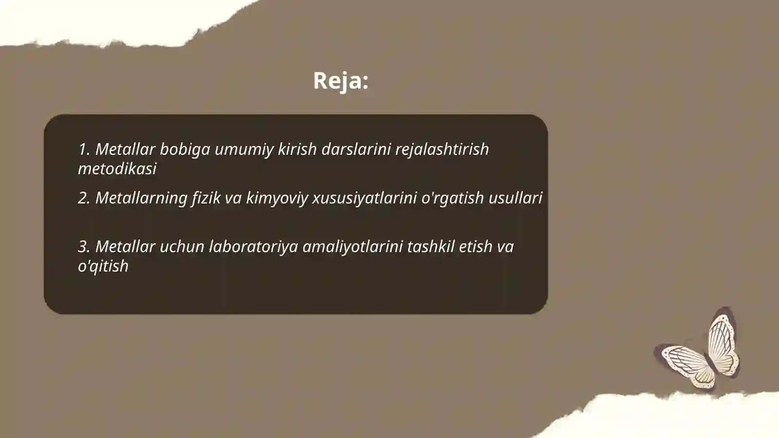 Metallar bobini o'qitish metodikasi 2