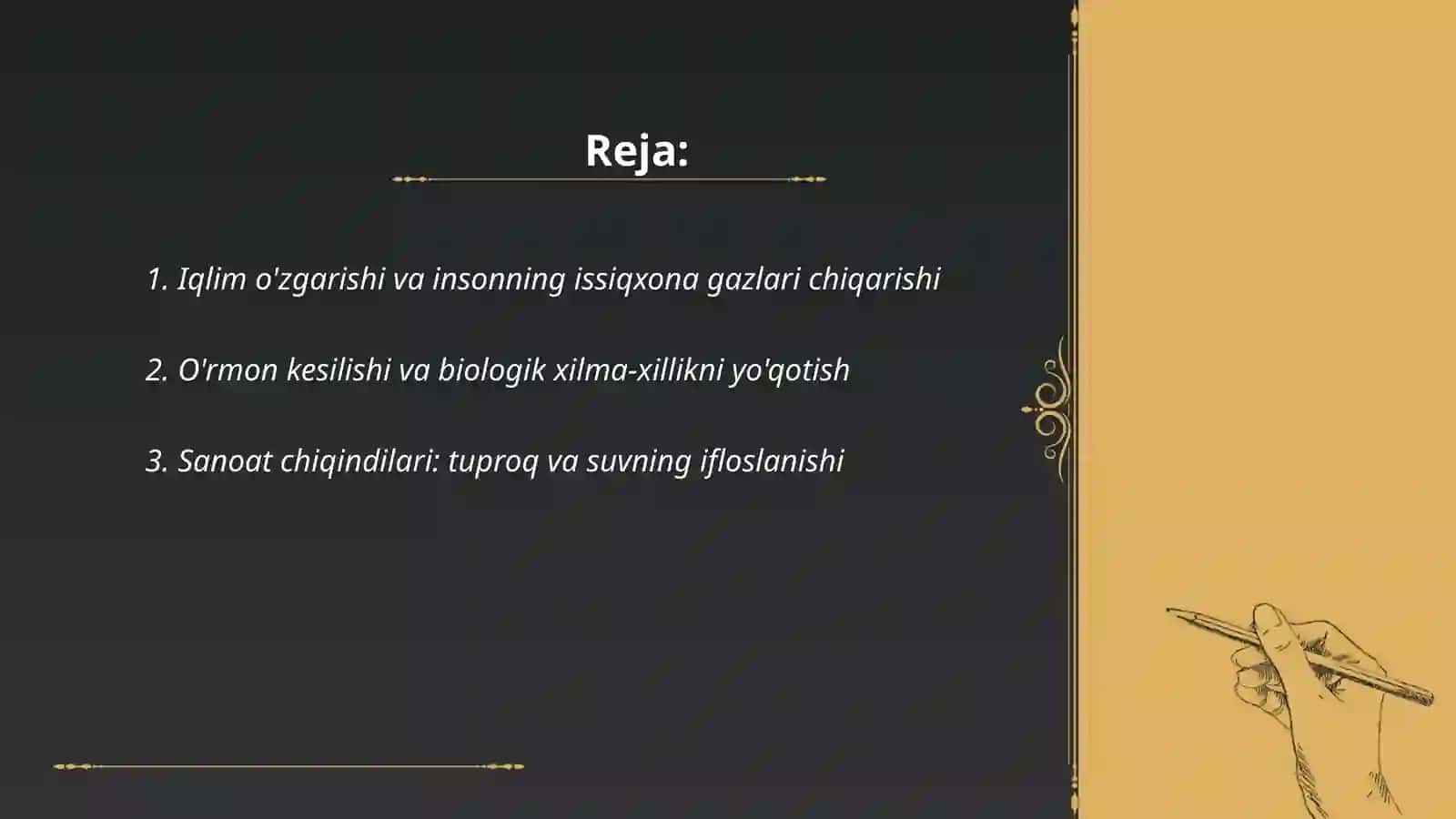 Inson faoliyatining tabiatga ta’siri va tabiatning javobi 2