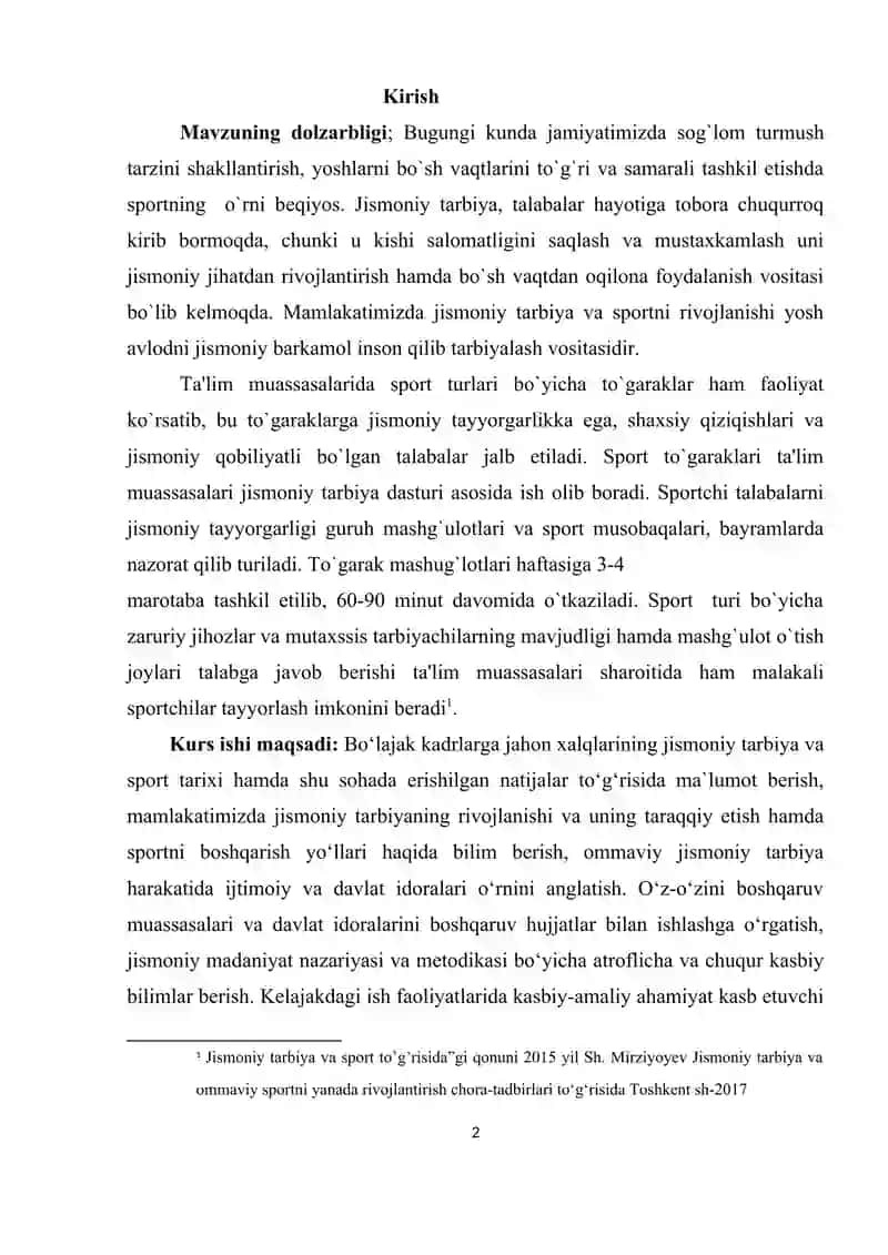 TA'LIM MUASSASALARIDA JISMONIY TARBIYA DARSLARINI TASHKIL QILISH VA O'TKAZISH USULLARI 2