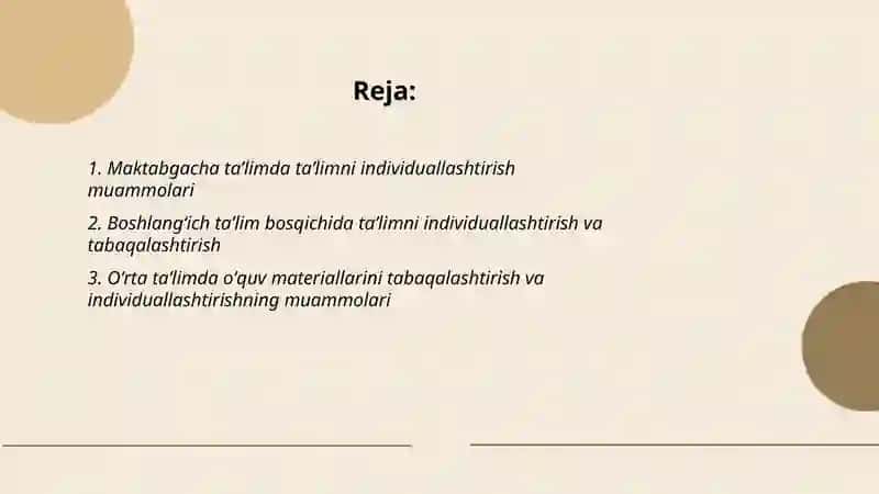 Oʻrta taʼlimda oʻquv materiallarini tabaqalashtirish va individuallashtirishning muammolari 2