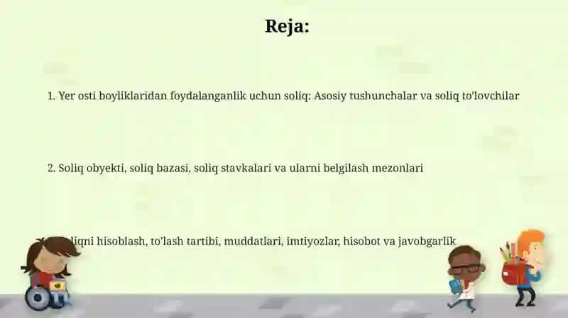 Yer osti boyliklaridan foydalanganlik uchun soliq va uning stavkalarini belgilash mezonlari 2