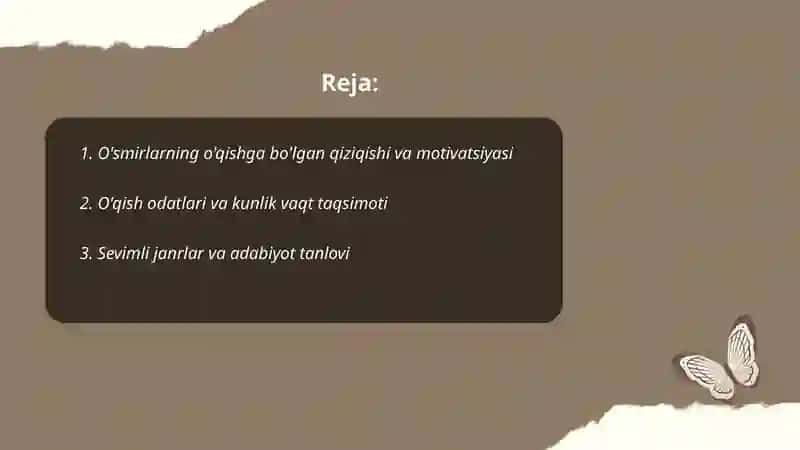 O'smirlarning kitobxon sifatidagi xususiyatlari 2