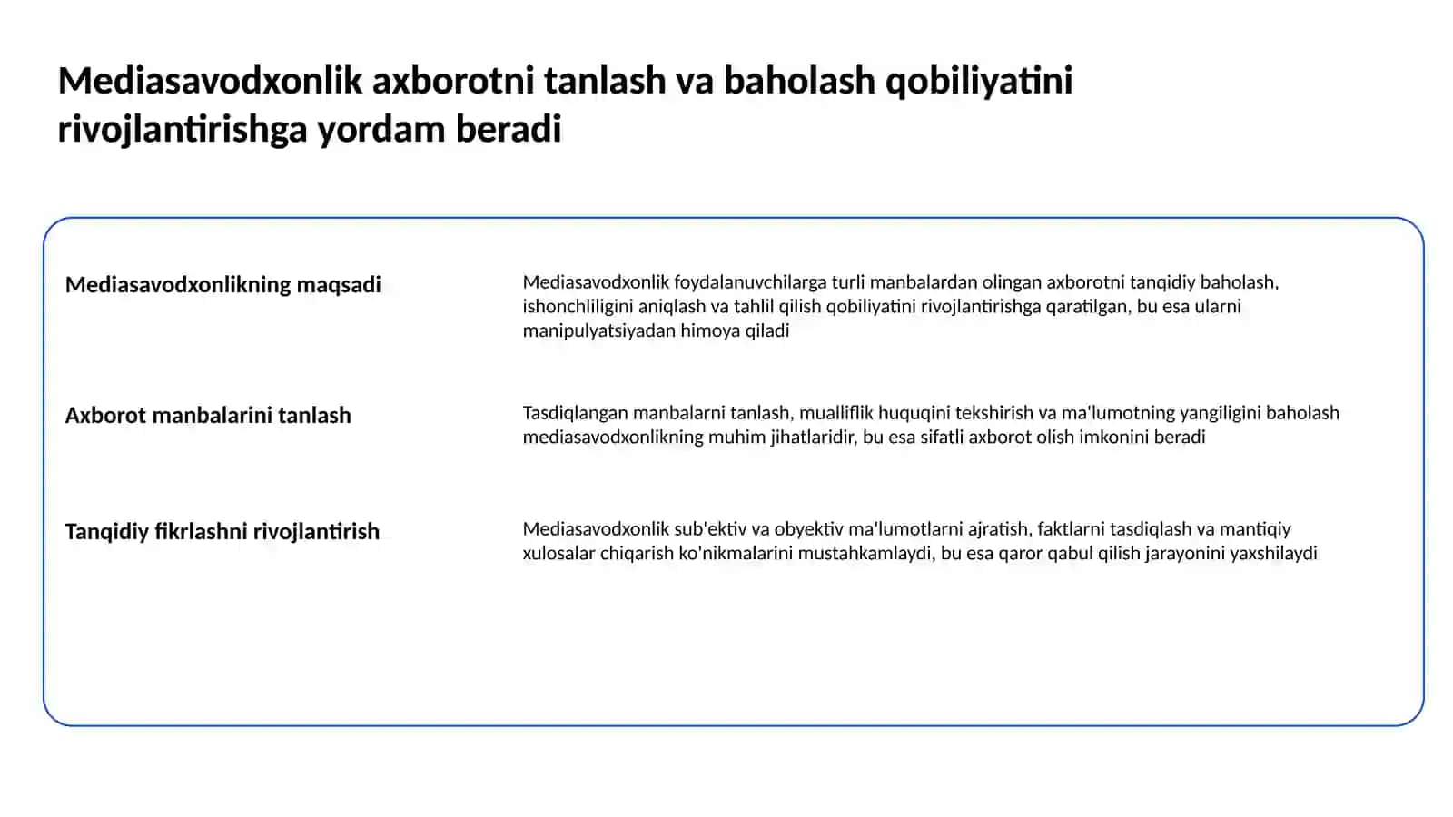 Mediasavodxonlik va muloqot madaniyati rivoji hamda jamiyatdagi ahamiyati 2