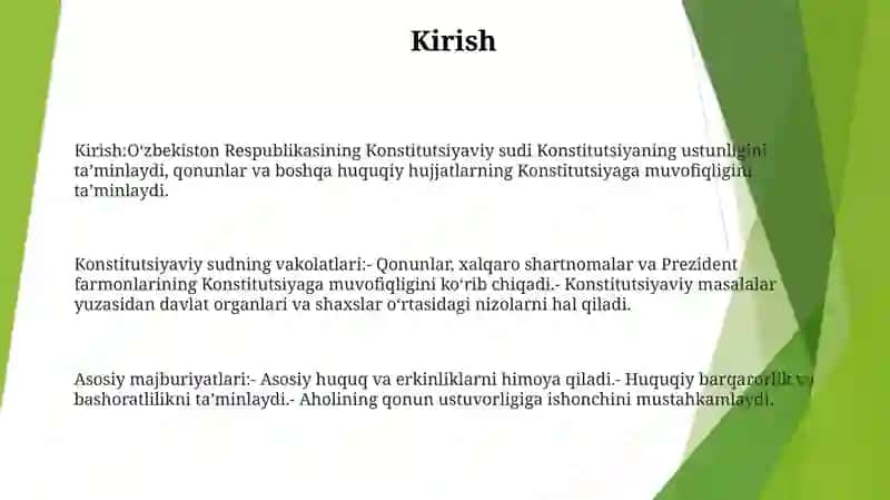 OʻZbekiston Respublikasi Konstitutsiyaviy Sudi Va Uning Vakolatlari 2