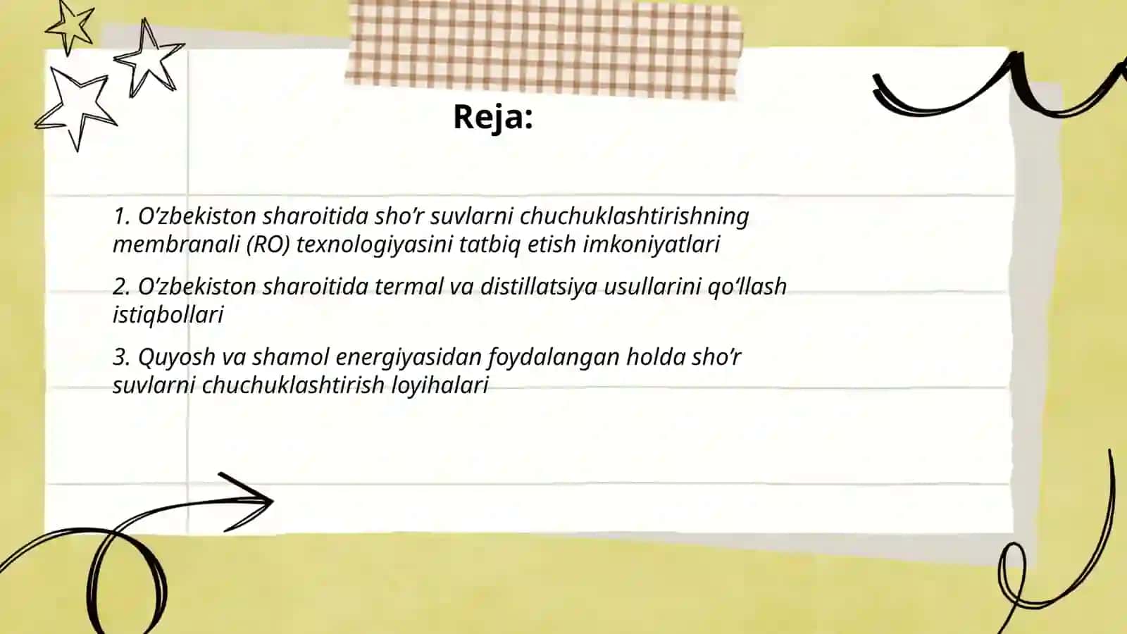 O’zbekiston sharoitida sho’r suvlarni chuchuklashtirish g’oyasini yaratish 2